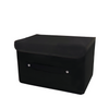 Qoolish Pack of 2 Black Storage Box with Lid