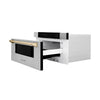 ZLINE Autograph Edition 30-Inch 1.2 cu. ft. Built-In Microwave Drawer in Stainless Steel with Accents with Gold Trim (MWDZ-30-G)