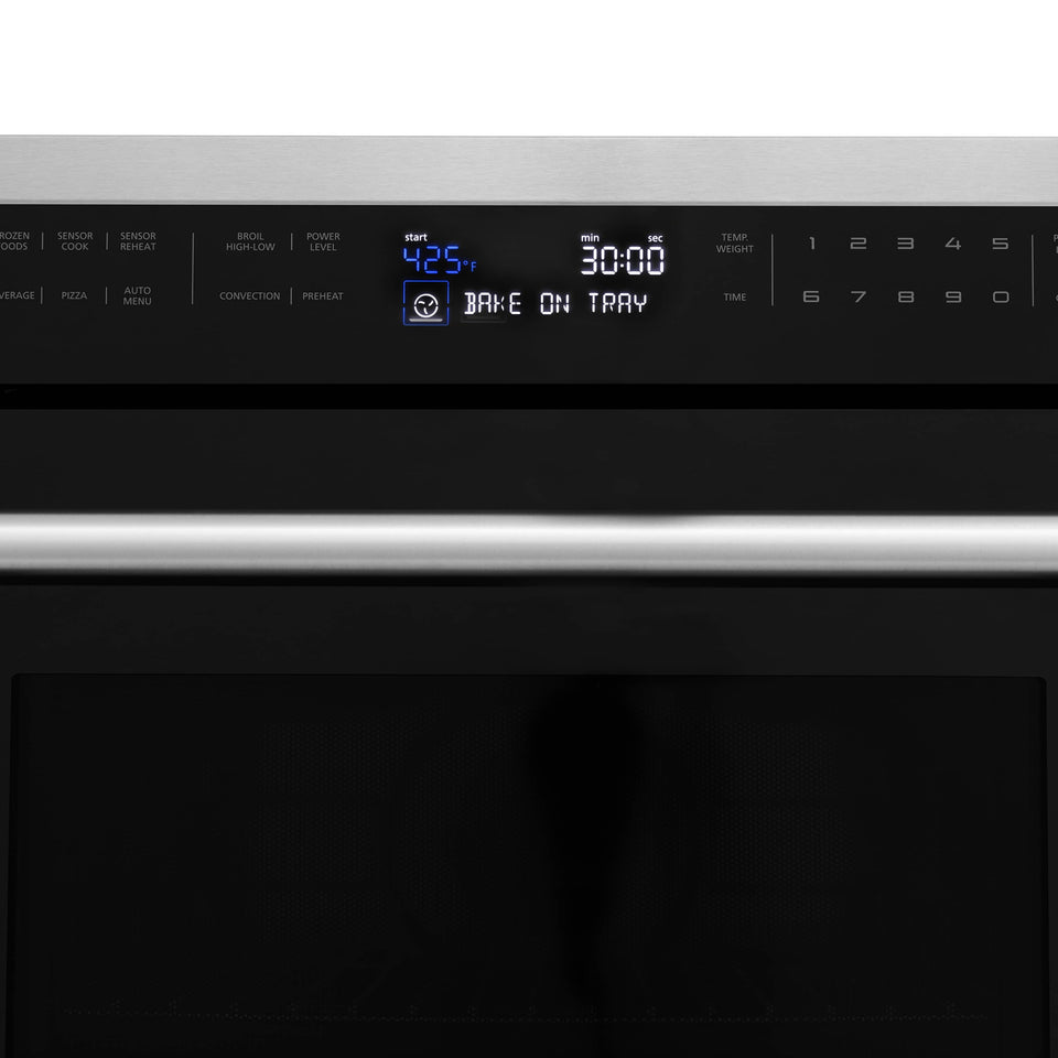 ZLINE 30-Inch Built-in 1.6 cu ft. Convection Microwave Oven in Stainless Steel with Speed and Sensor Cooking (MWO-30)