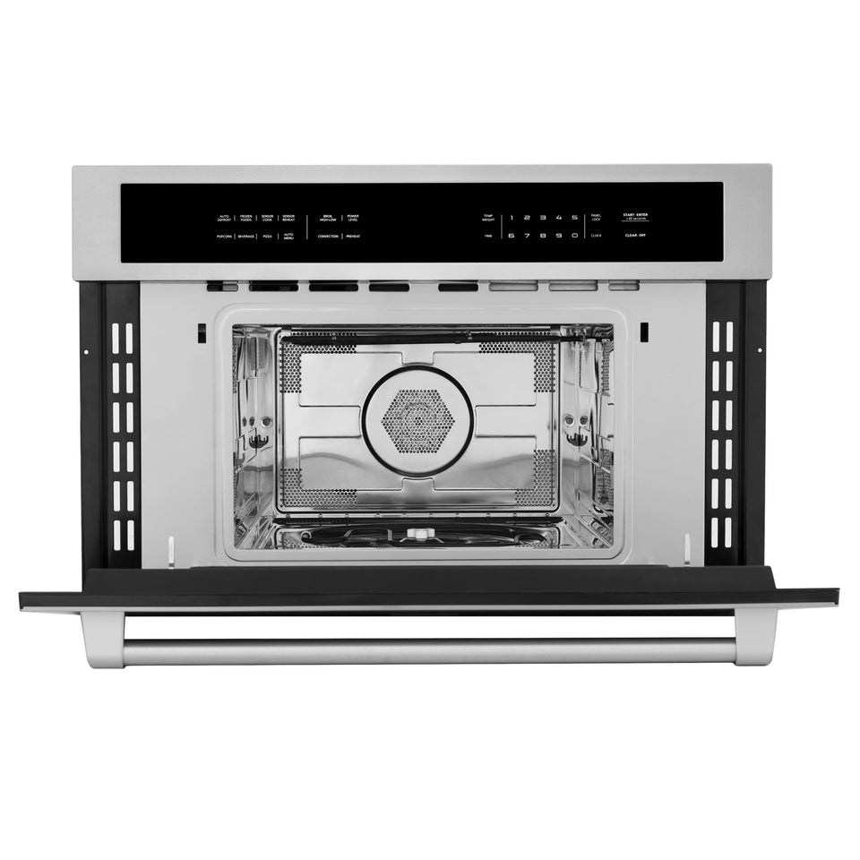 ZLINE 30-Inch Built-in 1.6 cu ft. Convection Microwave Oven in Stainless Steel with Speed and Sensor Cooking (MWO-30)